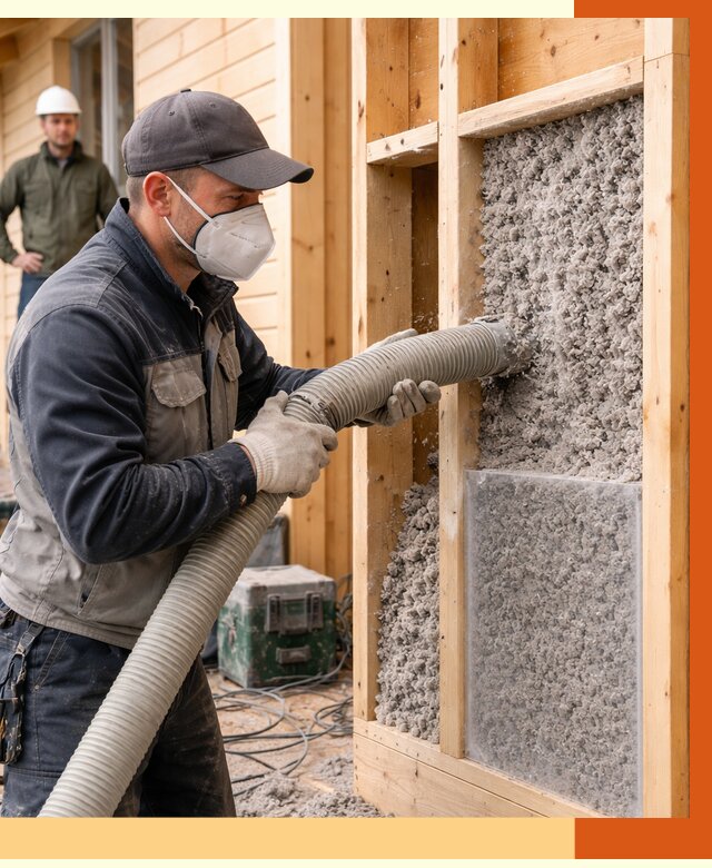 Утепление дома из бруса эковатой в Ирбите от 2034 руб/м2 | ТепломастерРбт