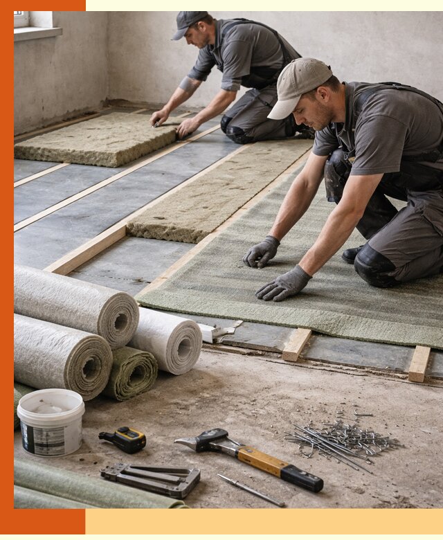 Шумоизоляция пола в Ирбите — профессиональная звукоизоляция помещений